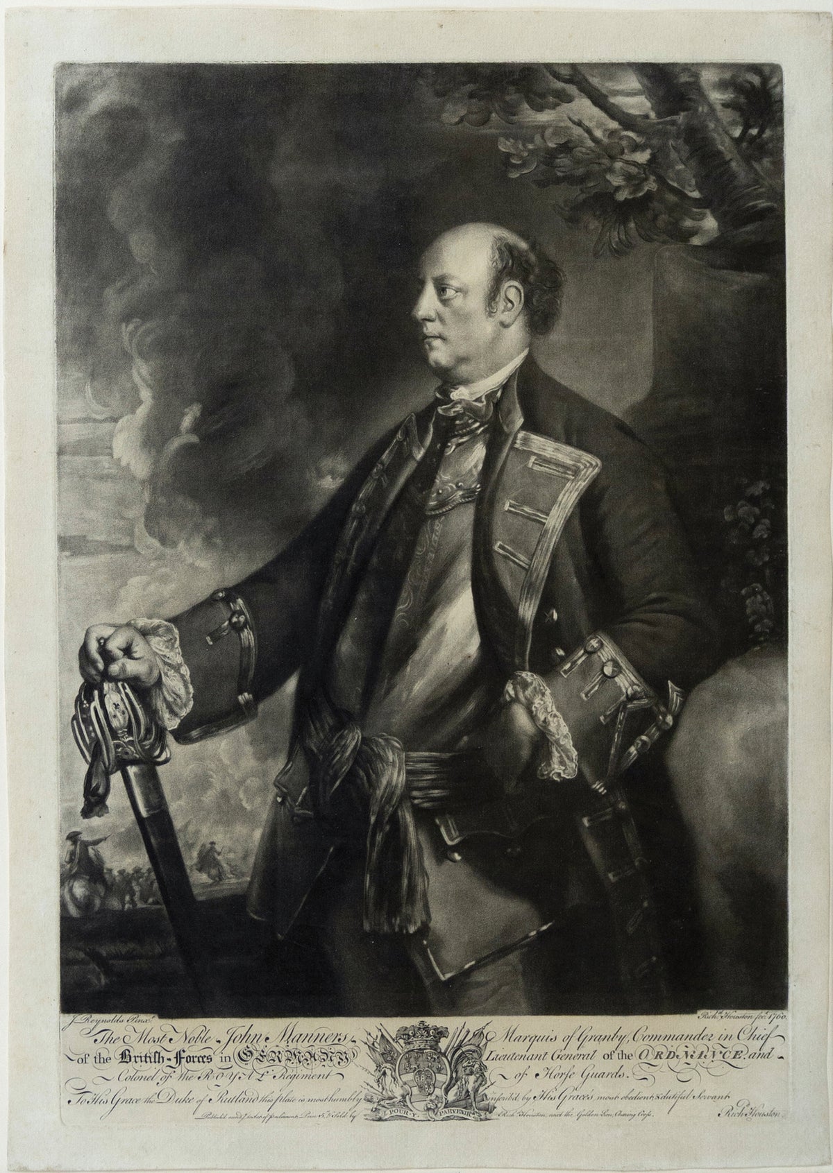 HOUSTON, Richard ((1721-1775) ), after Joshua Reynolds, John Manners, Marquess of Granby