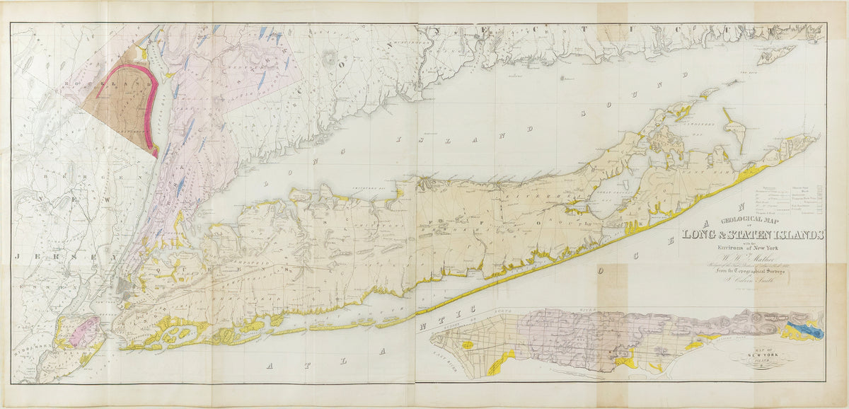 MATHER, William W. (1804-1859), Geological Map of Long and Staten Island with the Environs of New York