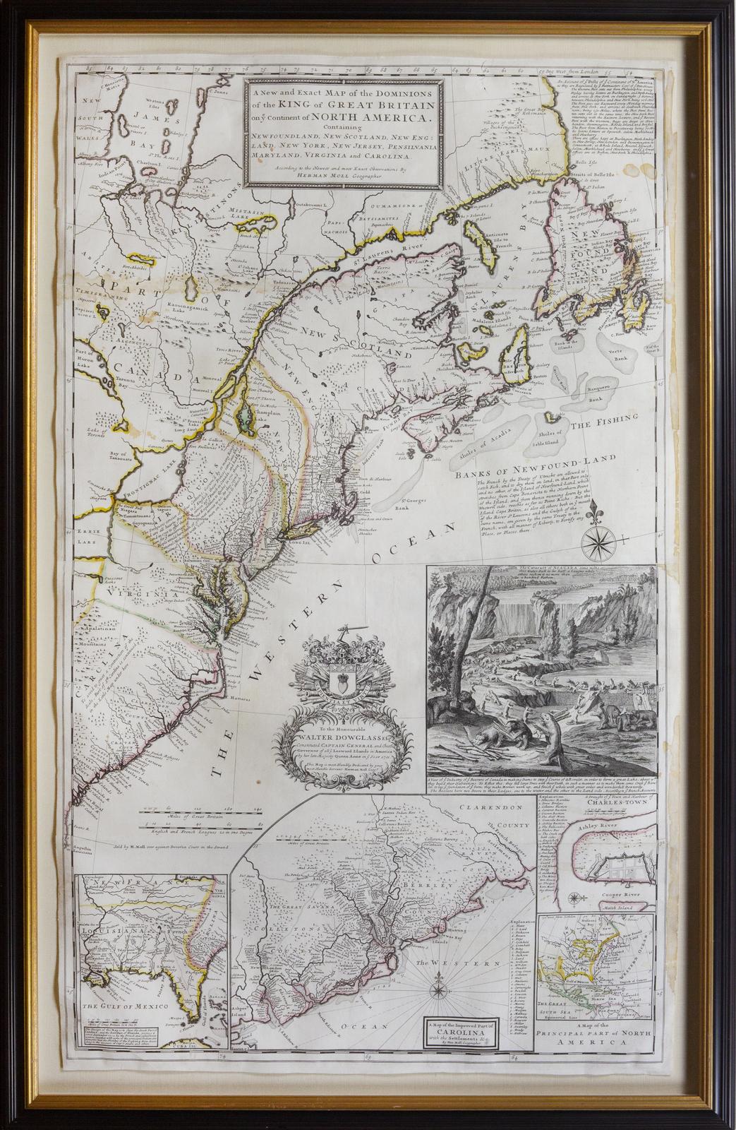 Herman Moll. BEAVER MAP OF AMERICA. 1715.