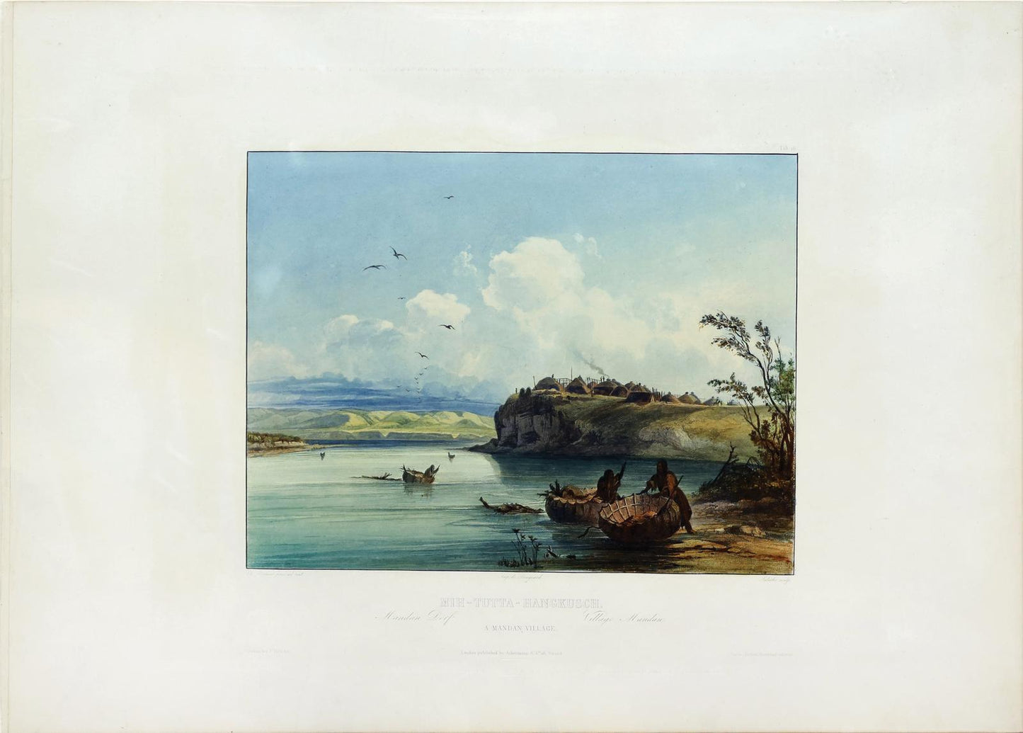 Karl Bodmer (1809-1893), Tab 16, A Mandan Village.