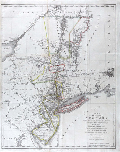FADEN & SAUTHIER MAP OF THE PROVIENCE OF NEW YORK, 1776