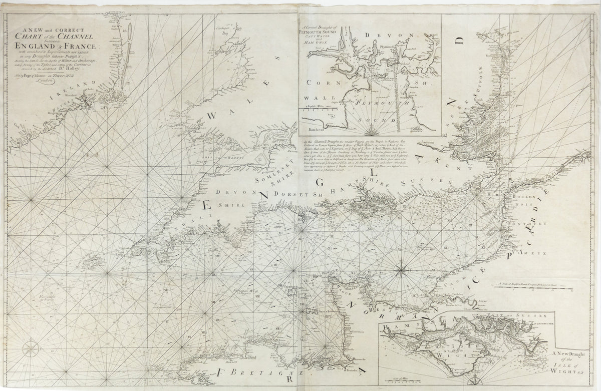 COLLINS, Capt. Greenville (1643-1694), A New and Correct Chart of the Channel between England & France