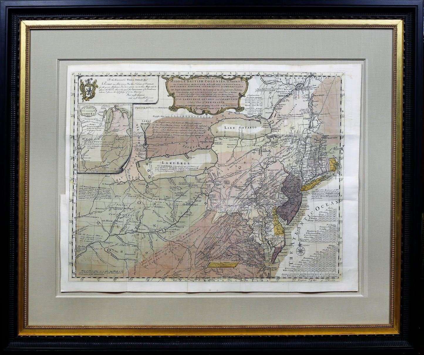 Lewis Evans. Map of the Middle British Colonies. 1755.