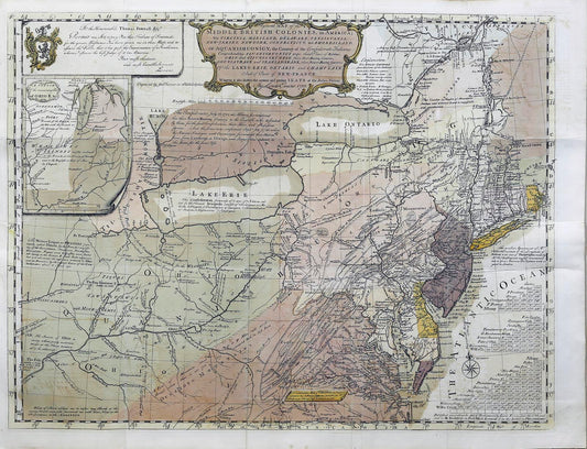 Lewis Evans. Map of the Middle British Colonies. 1755.