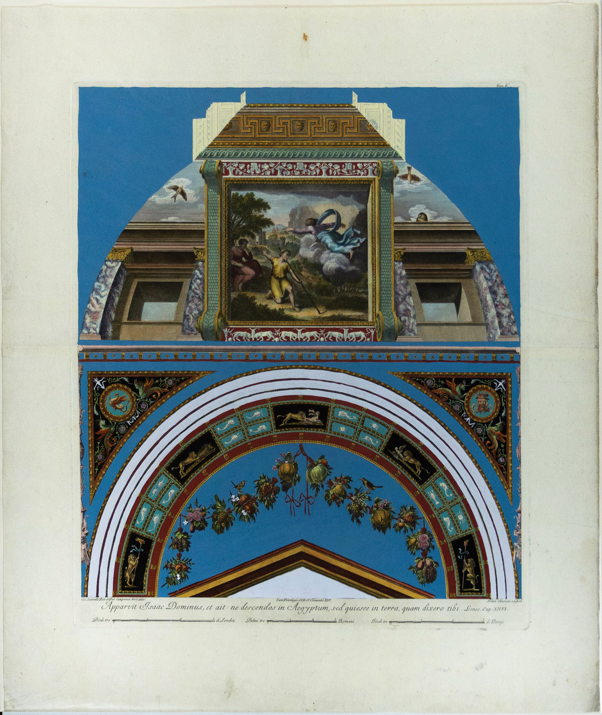 After Raffaello Sanzio d'Urbino, better known as "Rafael" (1483 - 1520), Num. V, Apparvit Isaac Dominus, et ait: ne descendas in Aegyptum, sed quiesce in terra, quam dixero tibi