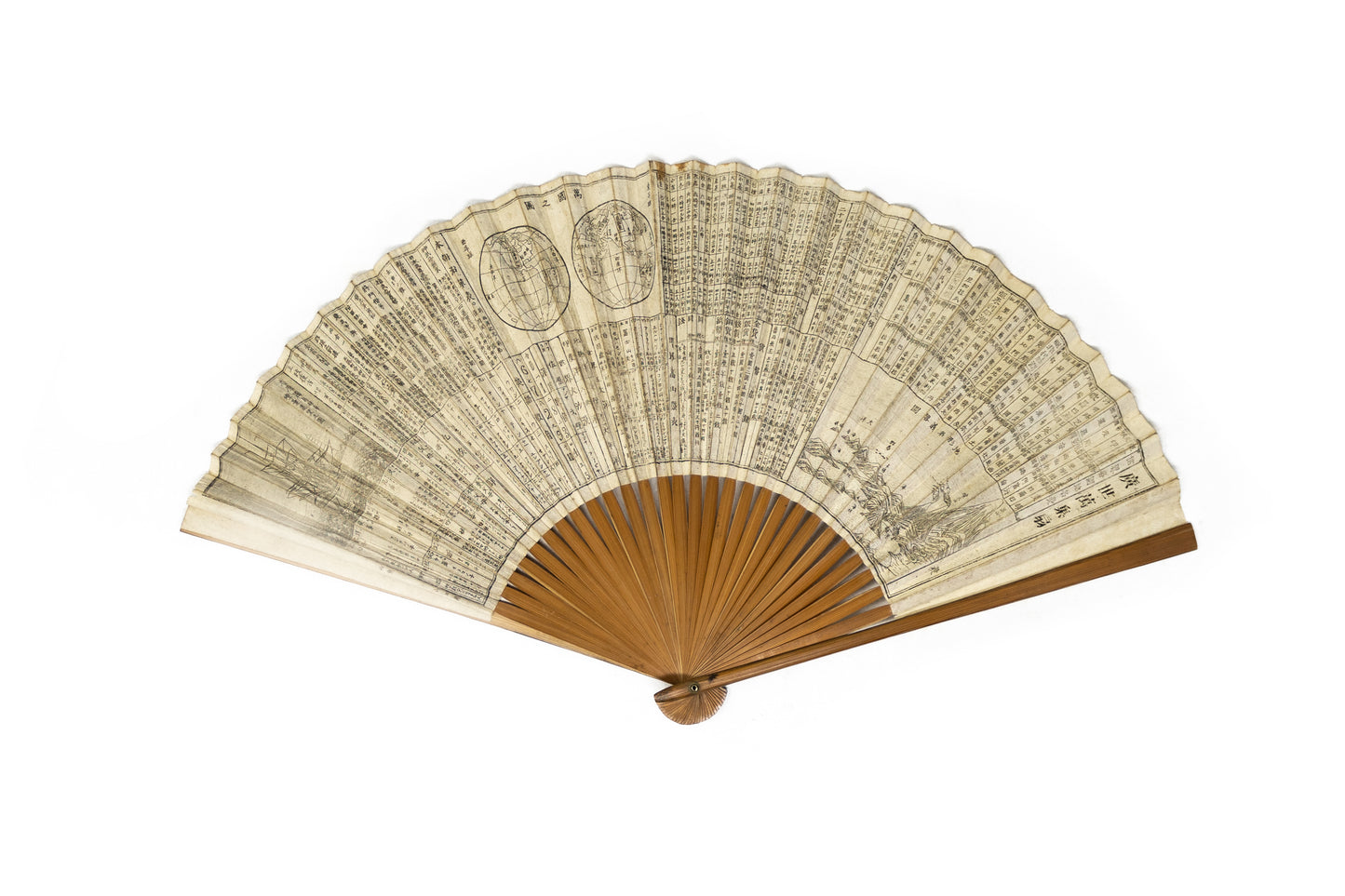 Geographical Fan, Double Hemisphere World Map