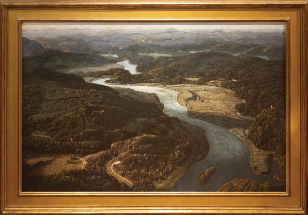 WALLCOUSINS, Ernest Charles (1883-1976), The Hudson Valley, with the Adirondack Mountains beyond