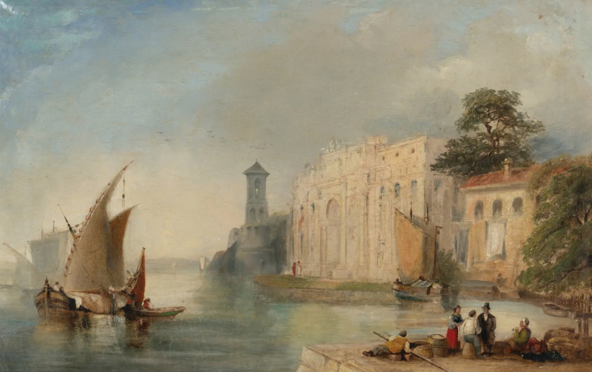 ROBERTS, David (British, 1796-1864), A Venetian Harbor Scene