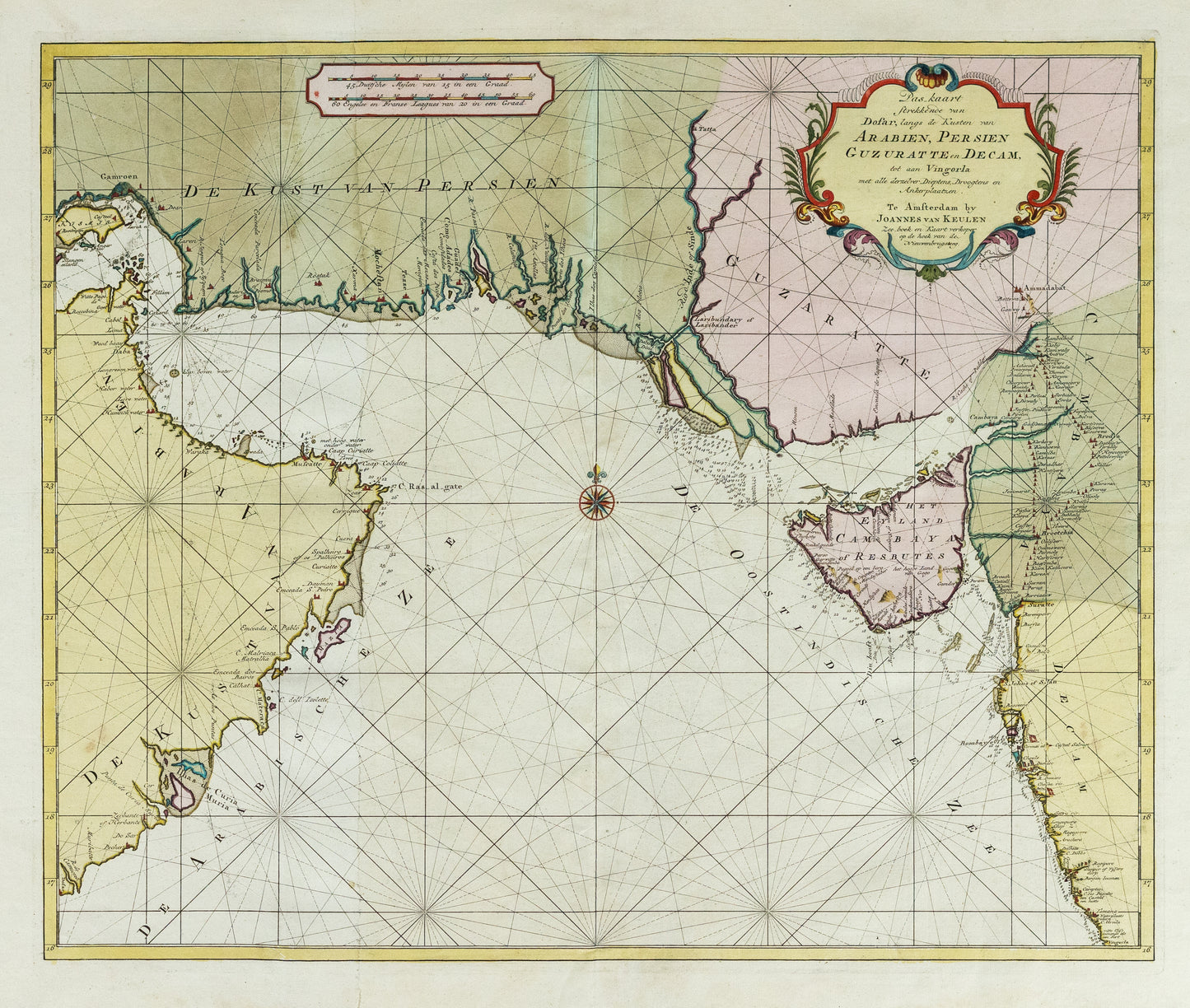 Van Keulen, Joannes. Arabien, Persien Guzuratte en Decan. Amsterdam: c. 1680-1710