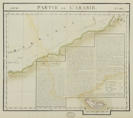 Vandermaelen, Philippe. Partie de L'Arabie. Asie No 101. Brussels: c. 1827