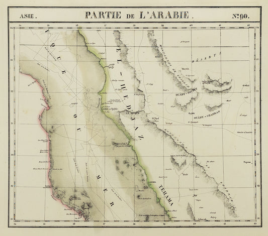 Vandermaelen, Philippe. Partie de L'Arabie. Asie No 90. Brussels: c. 1827