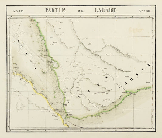 Vandermaelen, Philippe. Partie de L'Arabie. Asie No 100. Brussels: c. 1827
