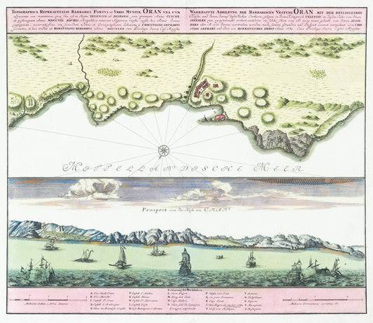 Heirs, Homann. Topographica repraesentatio Barbarici Portus et Urbia Munitae, Oran. Nuremberg: 1732