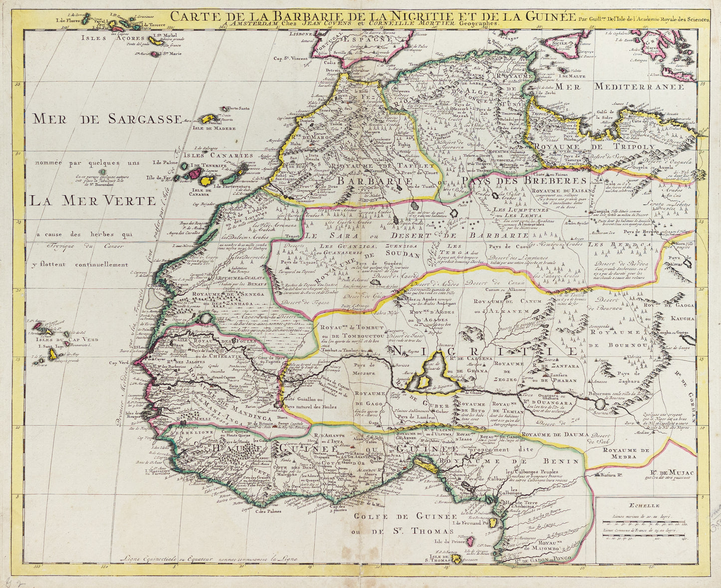 Delisle, Guillaume. Carte de la Barbarie de la Nigritie et de la Guinée. Amsterdam c. 1730 - 1742.