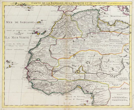 Delisle, Guillaume. Carte de la Barbarie de la Nigritie et de la Guinée. Amsterdam c. 1730 - 1742.