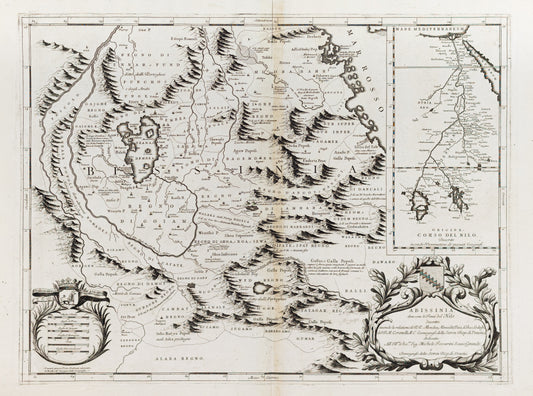 Maria Coronelli, Vincenzo. Abissina, de sono le Fonti del Nilo [Map of Ethiopia]. Venice, 1688.
