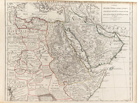 de L'Isle, Guillaume. Carte de L Egypte, de la Nubie, De L'Abissine. Paris, ca. 1730s