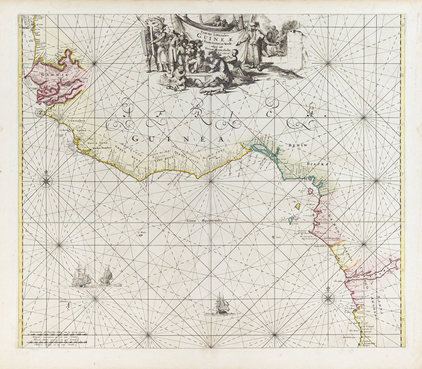 Ottens, Reinier & Joshua. Tractus Littorales Guinae Atlas van Zeevaert. Amsterdam, c. 1746.