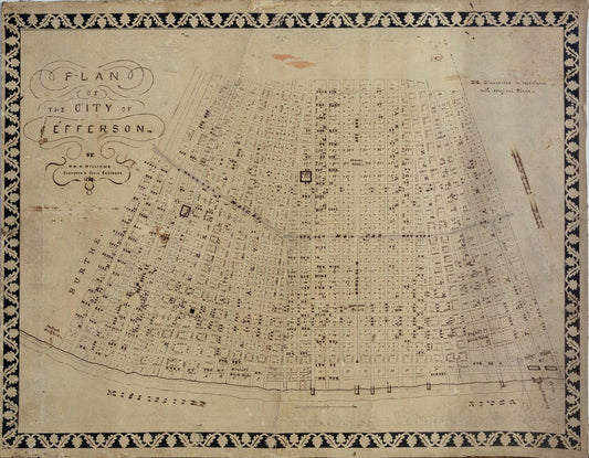 Williams, Wm. H. Plan of the City of Jefferson, LA. c. 1860
