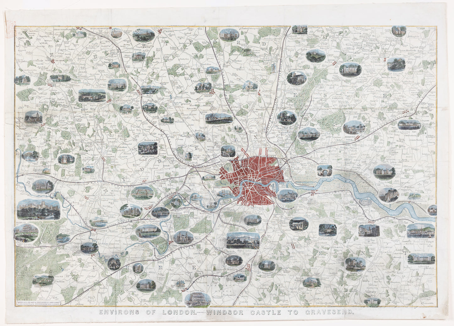 Dower, John. Environs of London - Windsor Castle to Gravesend. London: 1850s - 1860s.