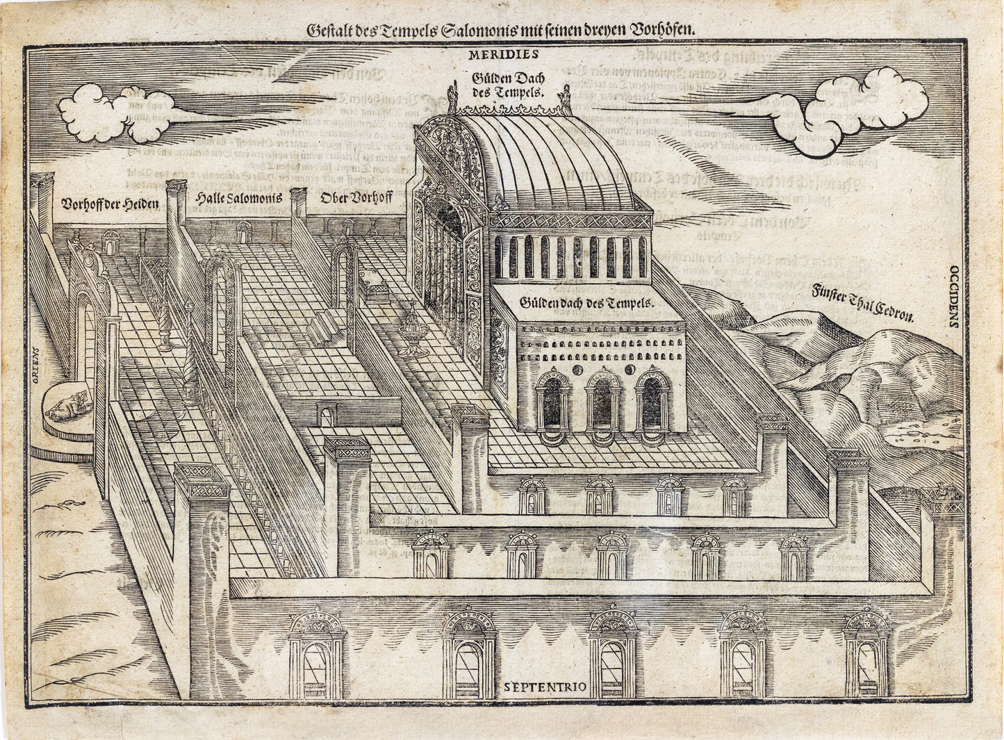Bunting, Henrich. Gestalt des Tempels Mit Seinen Dreyen Vorhofen. Leipzig: 1585