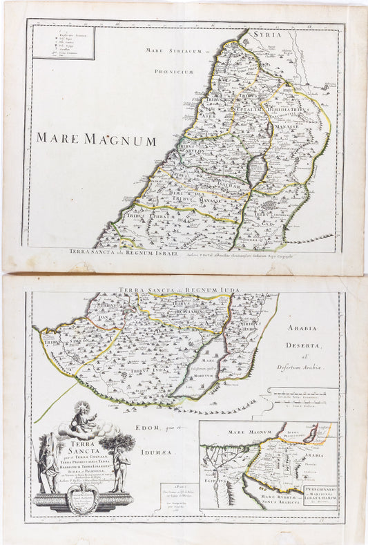 Vaugondy, Robert de. La Judee ou Terre Sainte; Carte de la Terre de Canaan. Paris: 1750