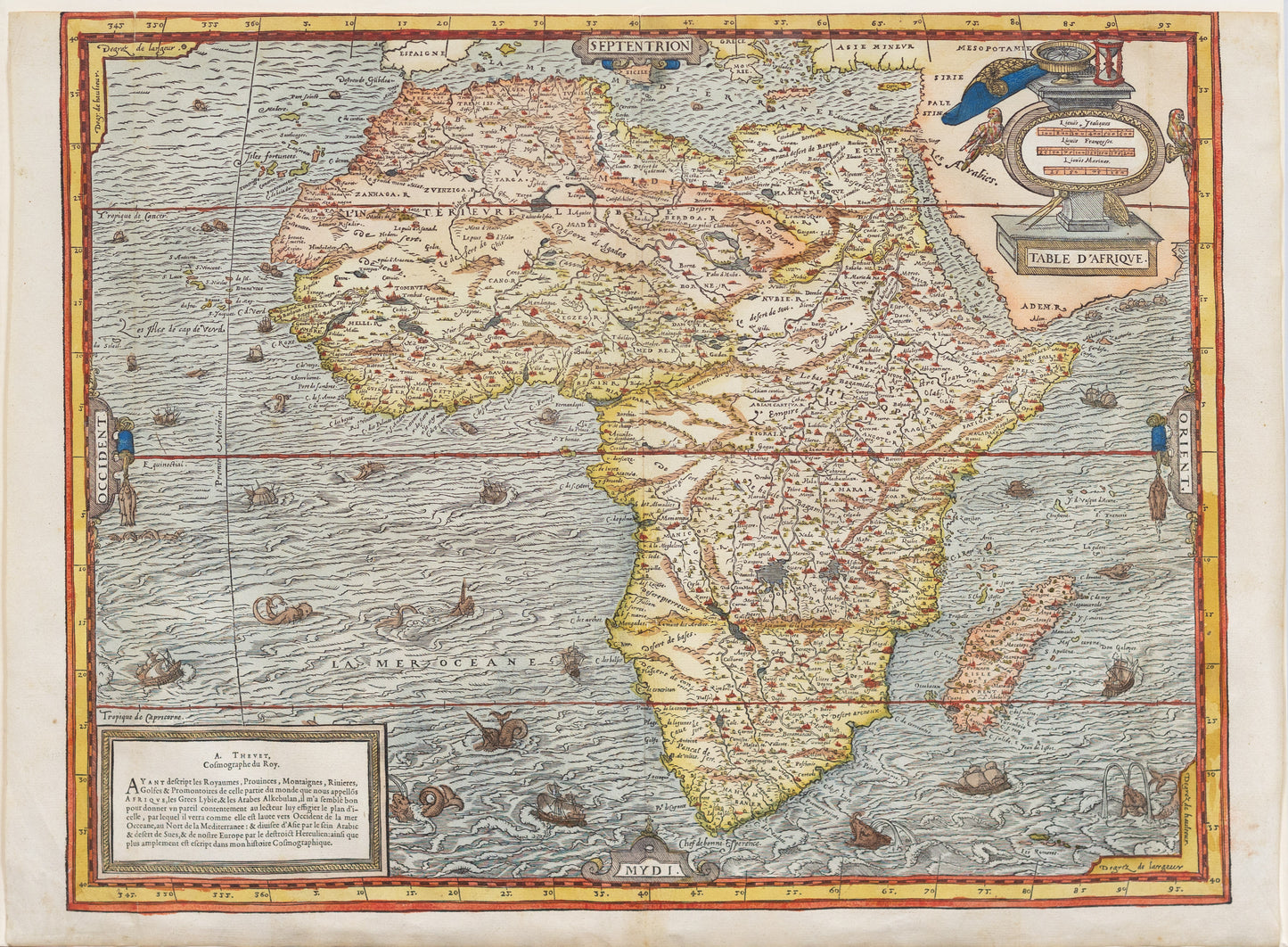 Thevet, Andrew. Table D'Afrique. Paris: 1575