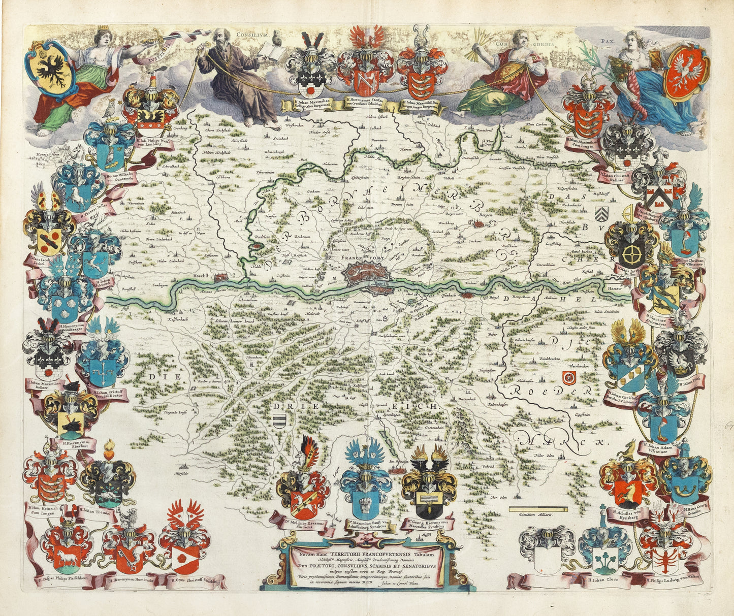 Blaeu, Johannes and Cornelius. Novam Hanc TERRITORII FRANCOFURTENSIS Tabulam. Amsterdam, c. 1640s.