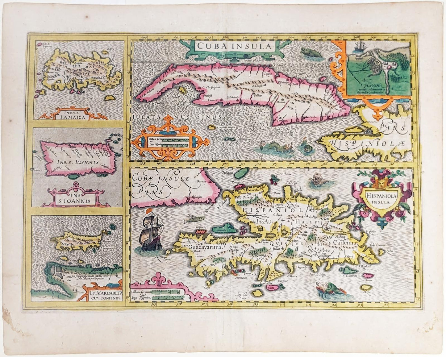 Hondius, Henricus. Cuba Insula... Amsterdam, 1606 or later.