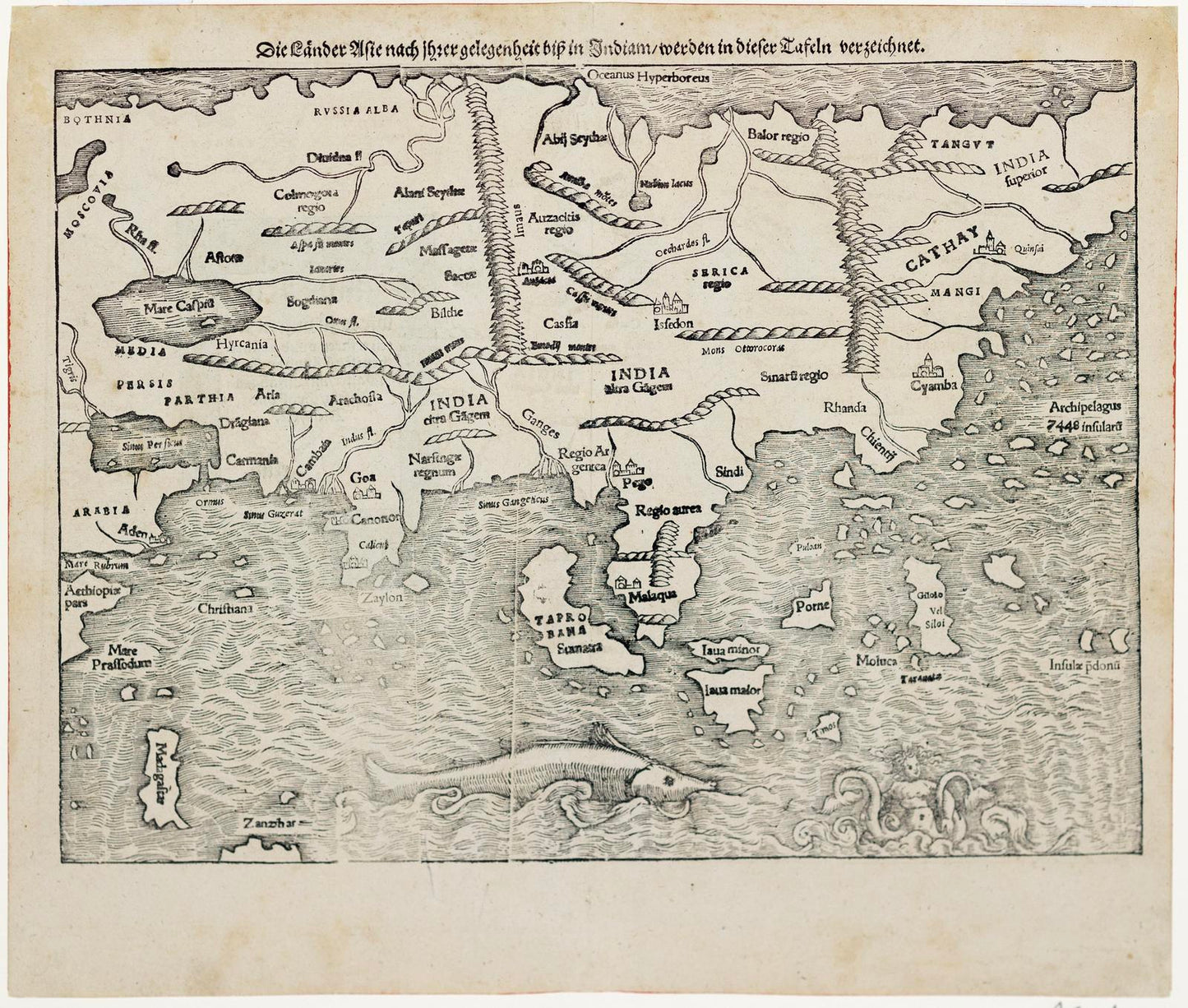 Sebastian Munster. Die Lander Asie... c. 1550s