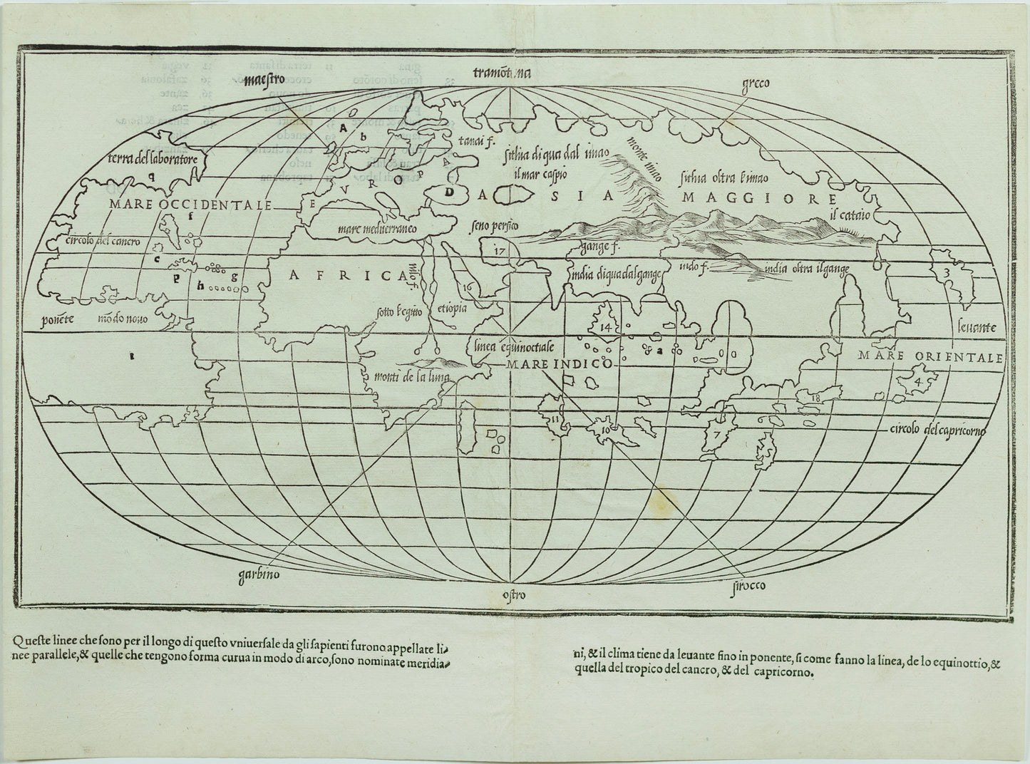 Benedetto di BORDONE (1460-1531) [Untitled World Map]. 1547.