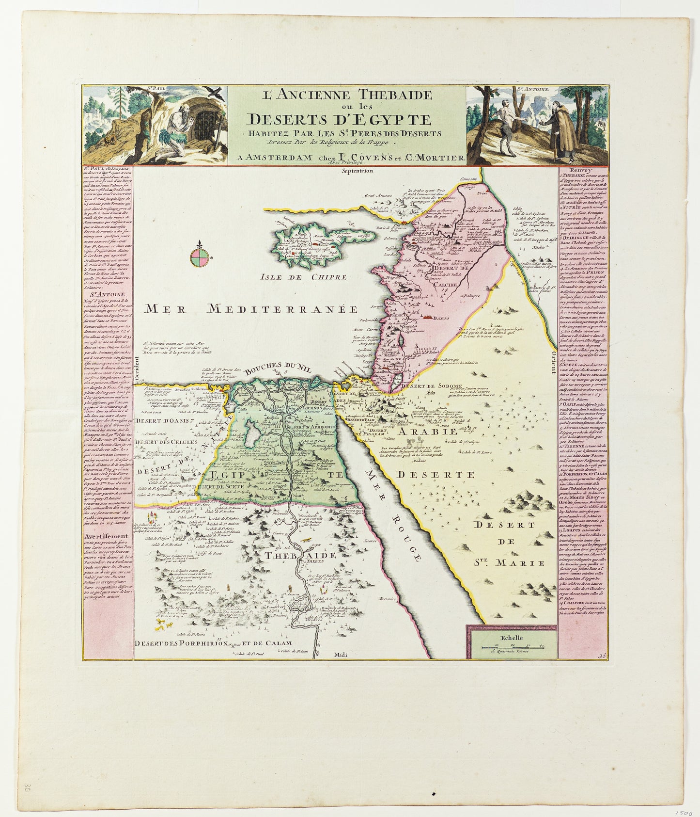 Covens, J. & Mortier, C. L'Ancienne Thebaide ou les Deserts D'Egypte habitez par les S.s Peres des Deserts Atlas Antiques, Sacer, Ecclesiasticus et Profanus... 1725.