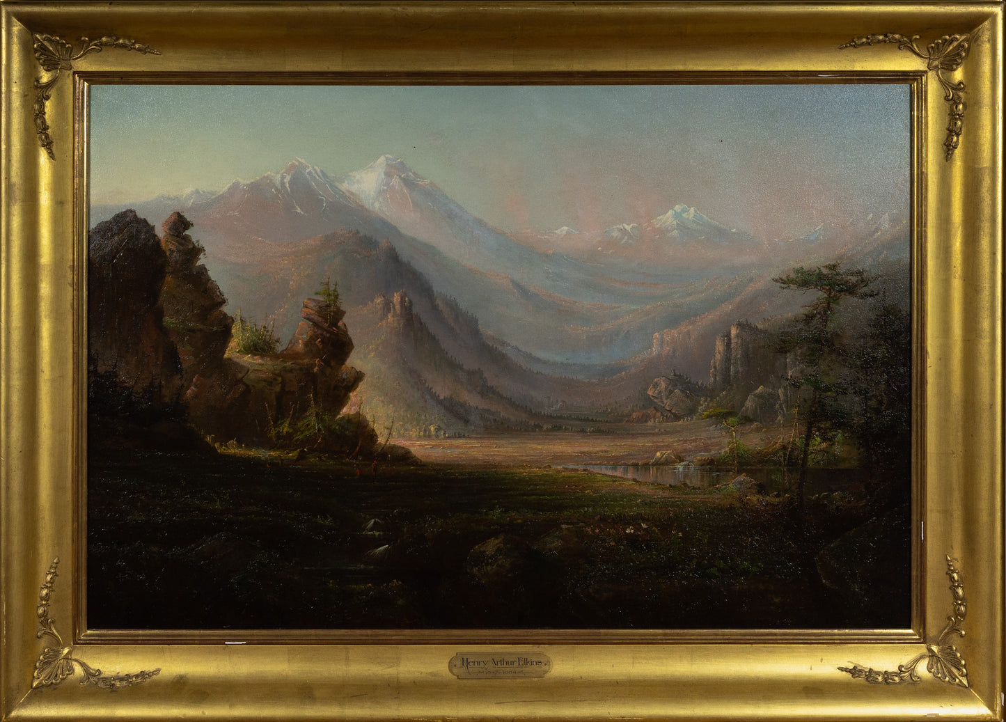 ELKINS, Henry Arthur (American, 1847-1884). Indian Encampment. Estes Park, Colorado. 1867.