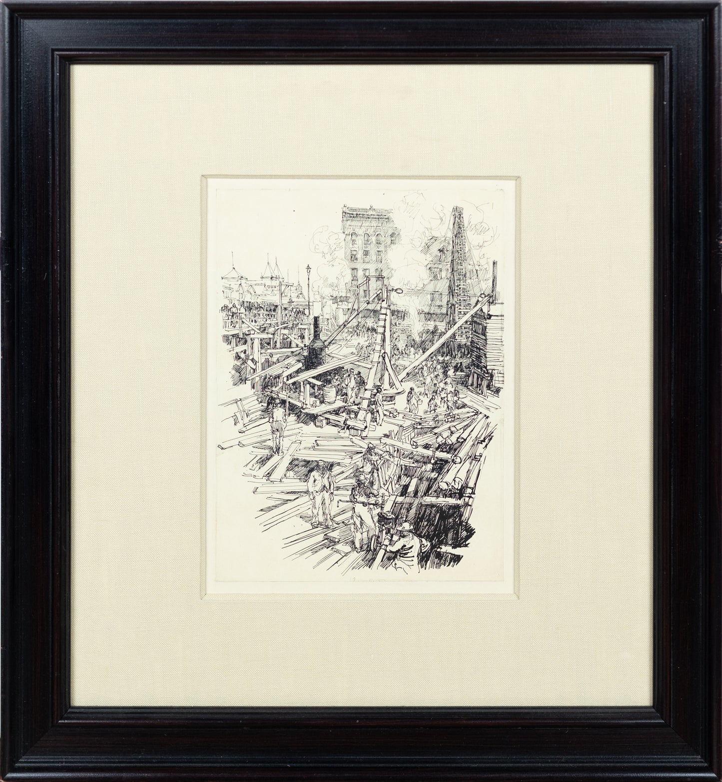 HUARD, Charles (1874-1965). Construction of a Skyscraper. 1905. (New York as I Saw It)