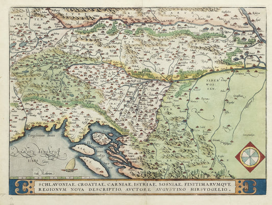 Ortelius, Abraham. Schlavoniae, Croatiae... Antwerp: 1570.  [Map of Slovenia, Croatia, Bosnia, etc.]
