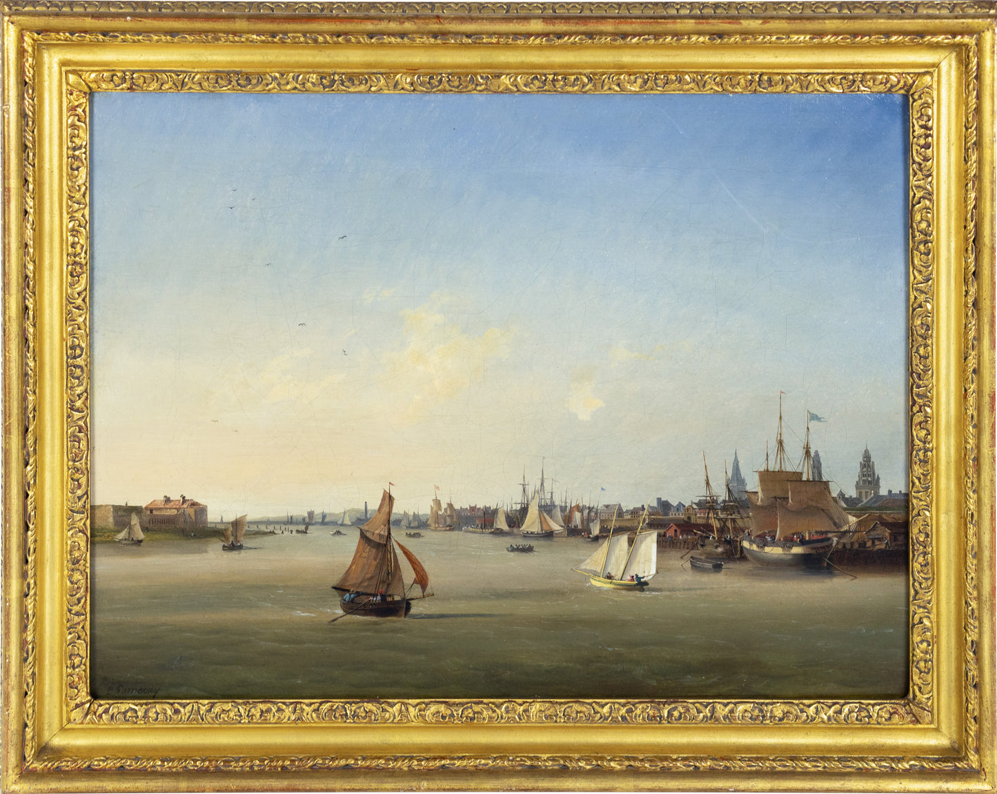 Garneray, Ambroise-Louis. Shipping on the Seine, Rouen.