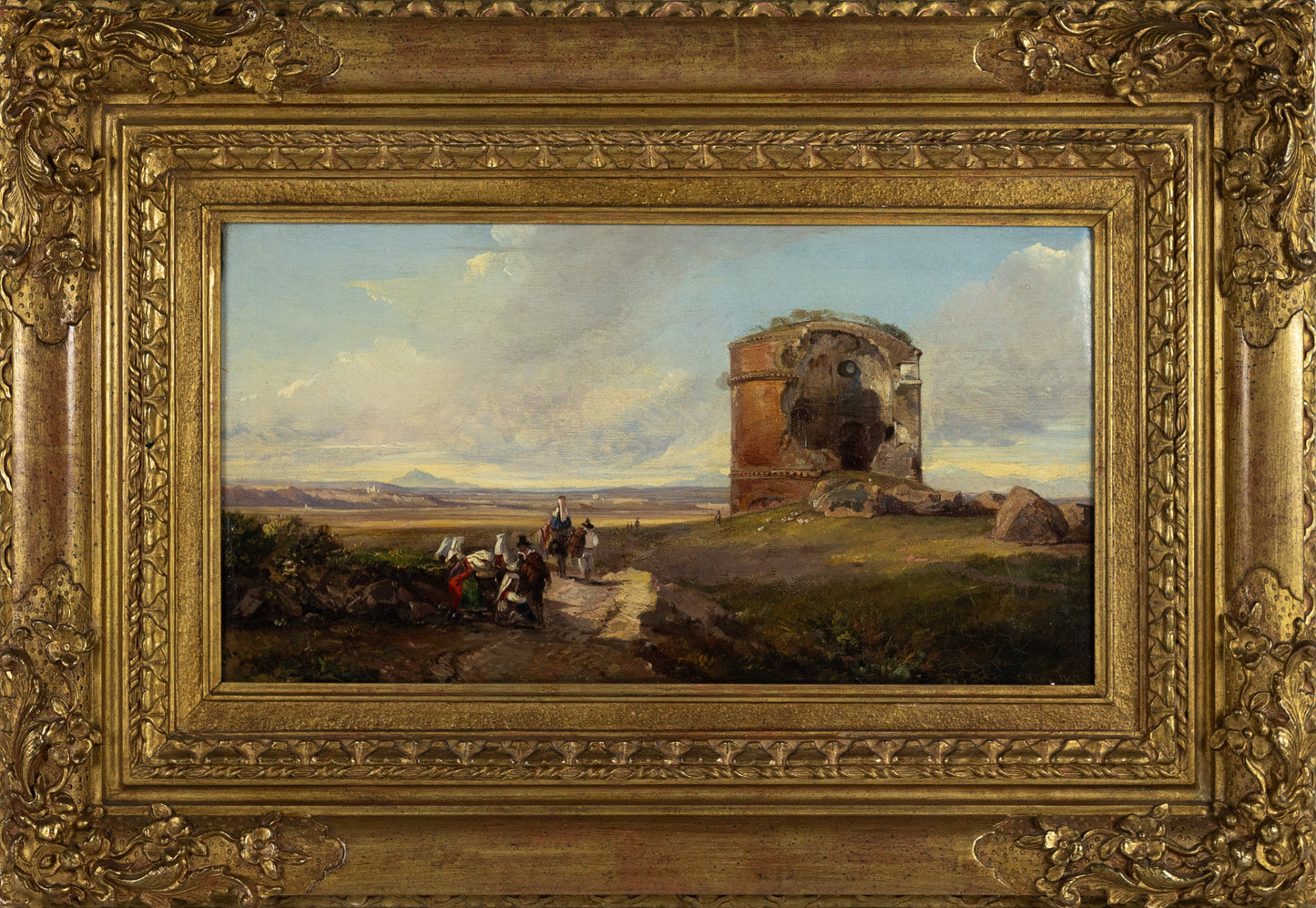 LEAR, Edward (British, 1812-1888). The Tor di Schiavi on the Via Labicana, Rome. ca. 1842.