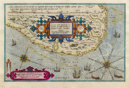 Waghenaer, Lucas. Janszoon (c. 1534 - 1606). Noordt custe van Engelandt. Amsterdam, c.1586