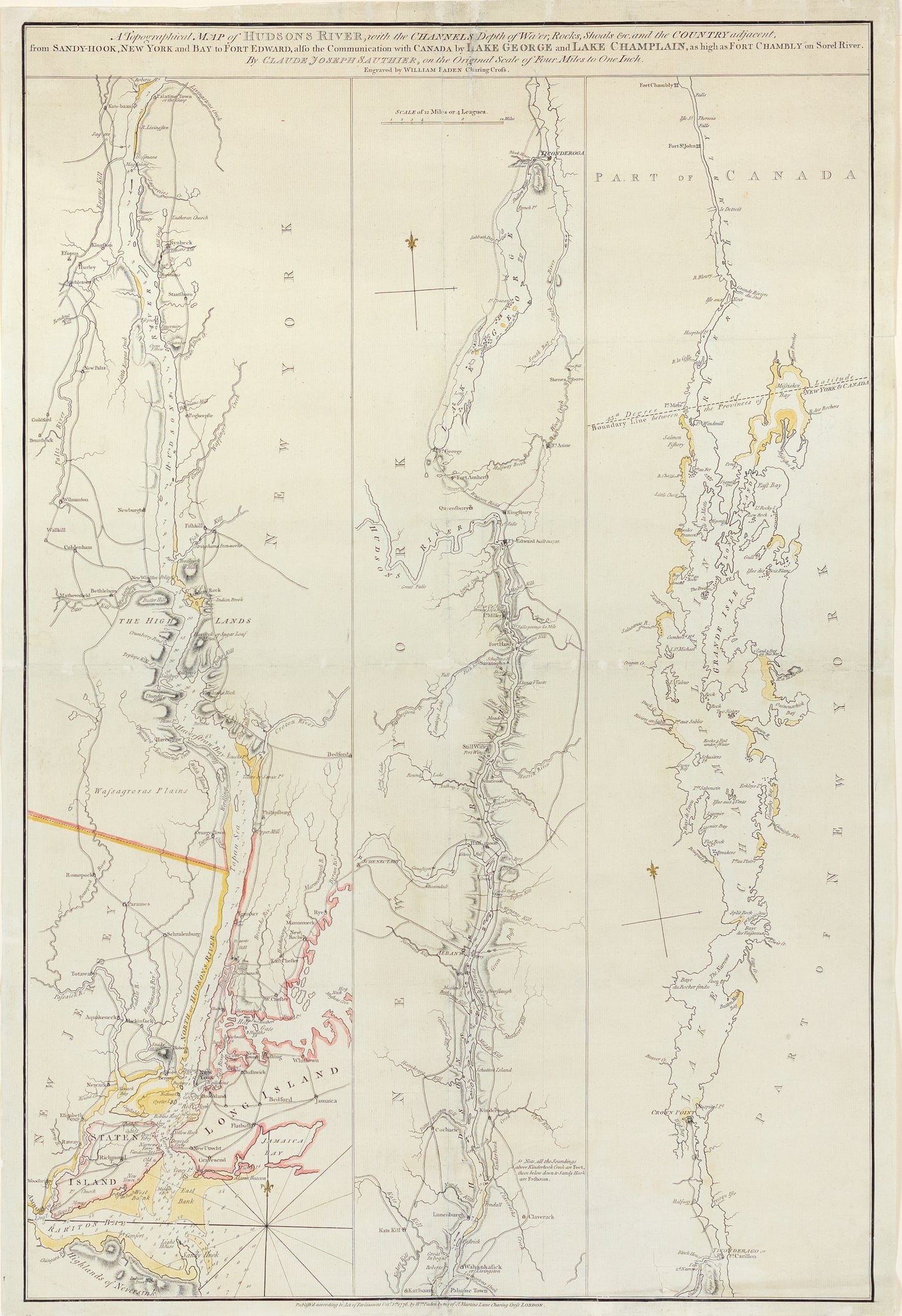 Sauthier, Claude Joseph. A Topographical Map of Hudson's River. London, 1776.