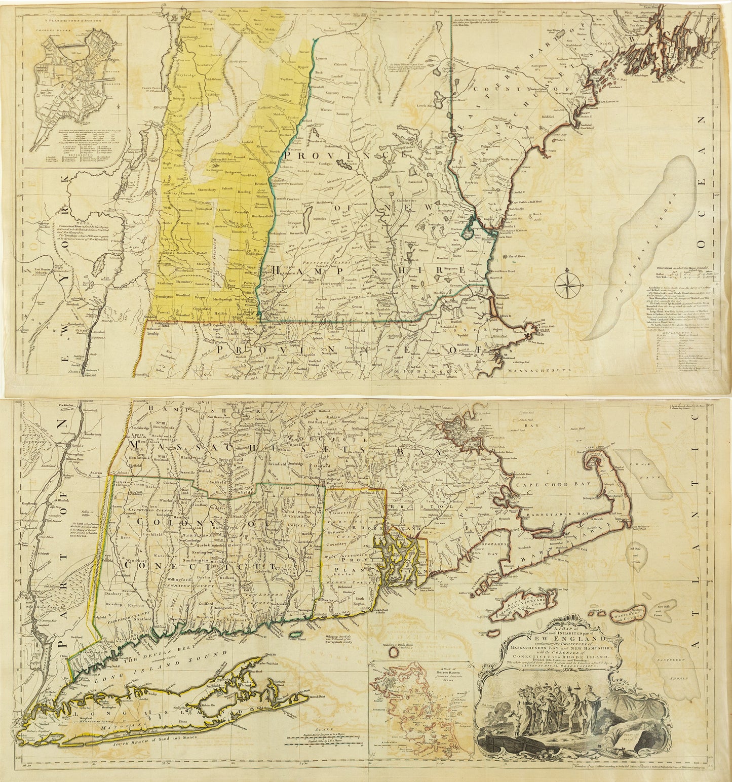Mead, Braddock. A Map of the Most Inhabited Part of New England. London, 1774.