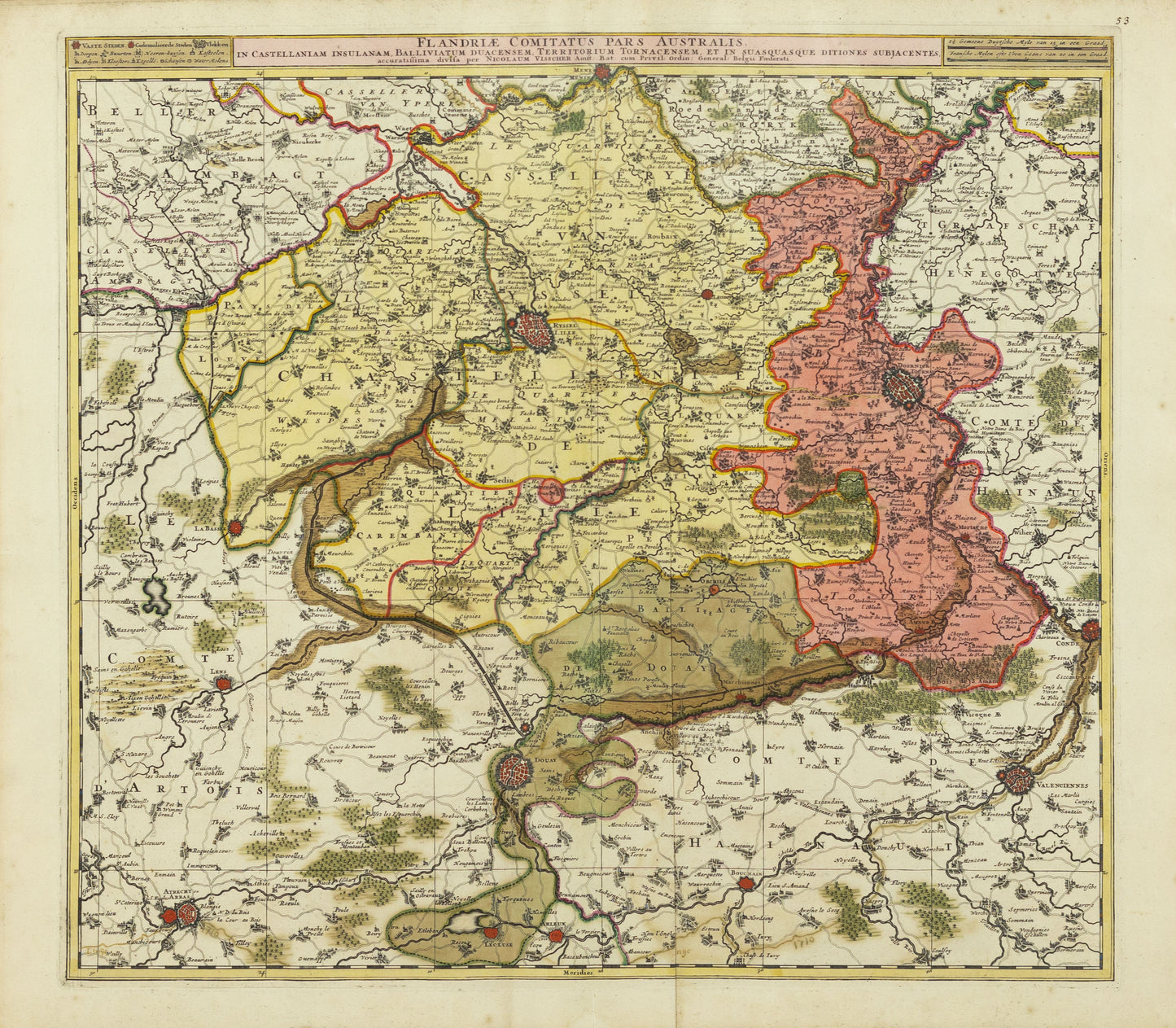 De Wit, Frederick. Flandriae Comitatus Pars Australis... Amsterdam, c. 1710.