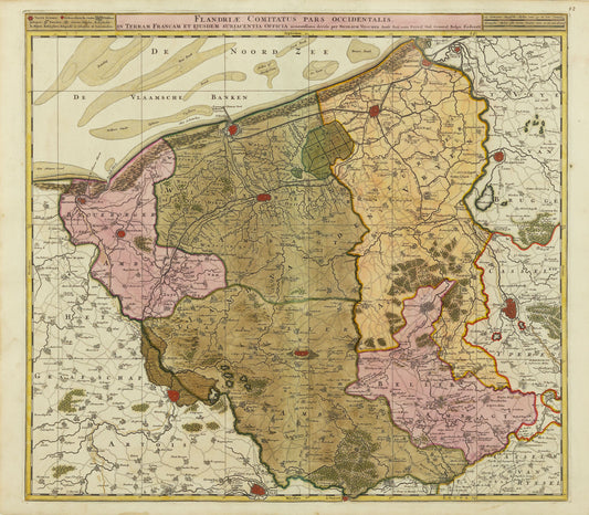 De Wit, Frederick. Flandriae Comitatus Pars Occidentalis... Amsterdam, c. 1710.
