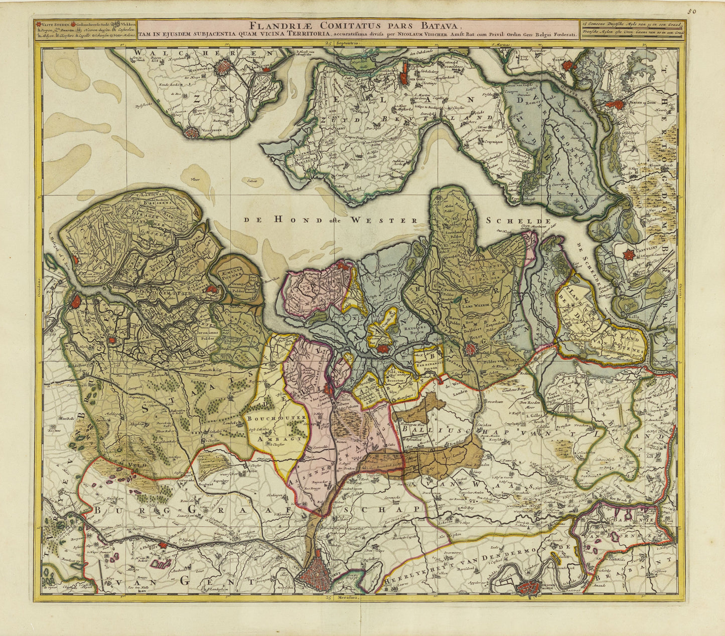 De Wit, Frederick. Flandriae Comitatus Pars Batava... Amsterdam, c. 1710.