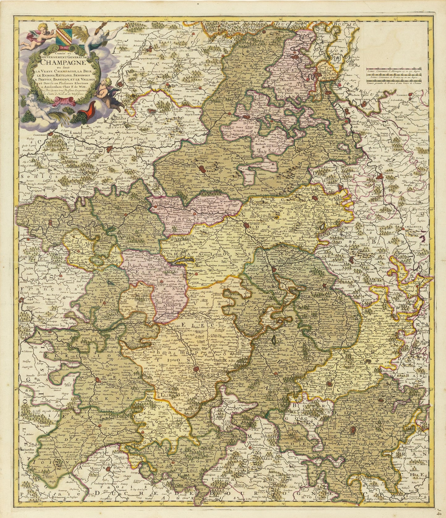 De Wit, Frederick. Comte et Gouvernement General de Champagne. Amsterdam, c. 1710.