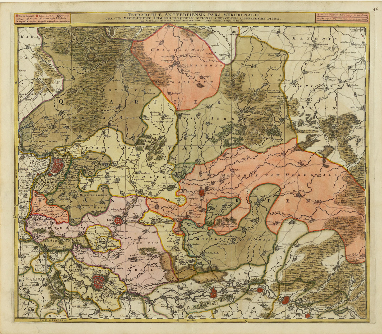 De Wit, Frederick. Tetrarchiae Antverpiensis Pars Meridionalis... Amsterdam, c. 1710.