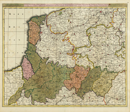 De Wit, Frederick. Praefectura Piccardiae; eaque partita in Comitatus Guinensem, Bononiemsem, ae Ponticum... Amsterdam, c. 1710.