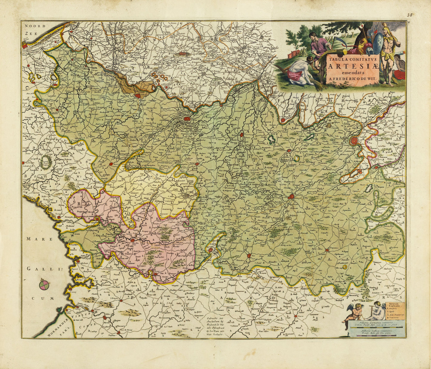 De Wit, Frederick. Tabula Comitatus Artesiae. Amsterdam, c. 1710.