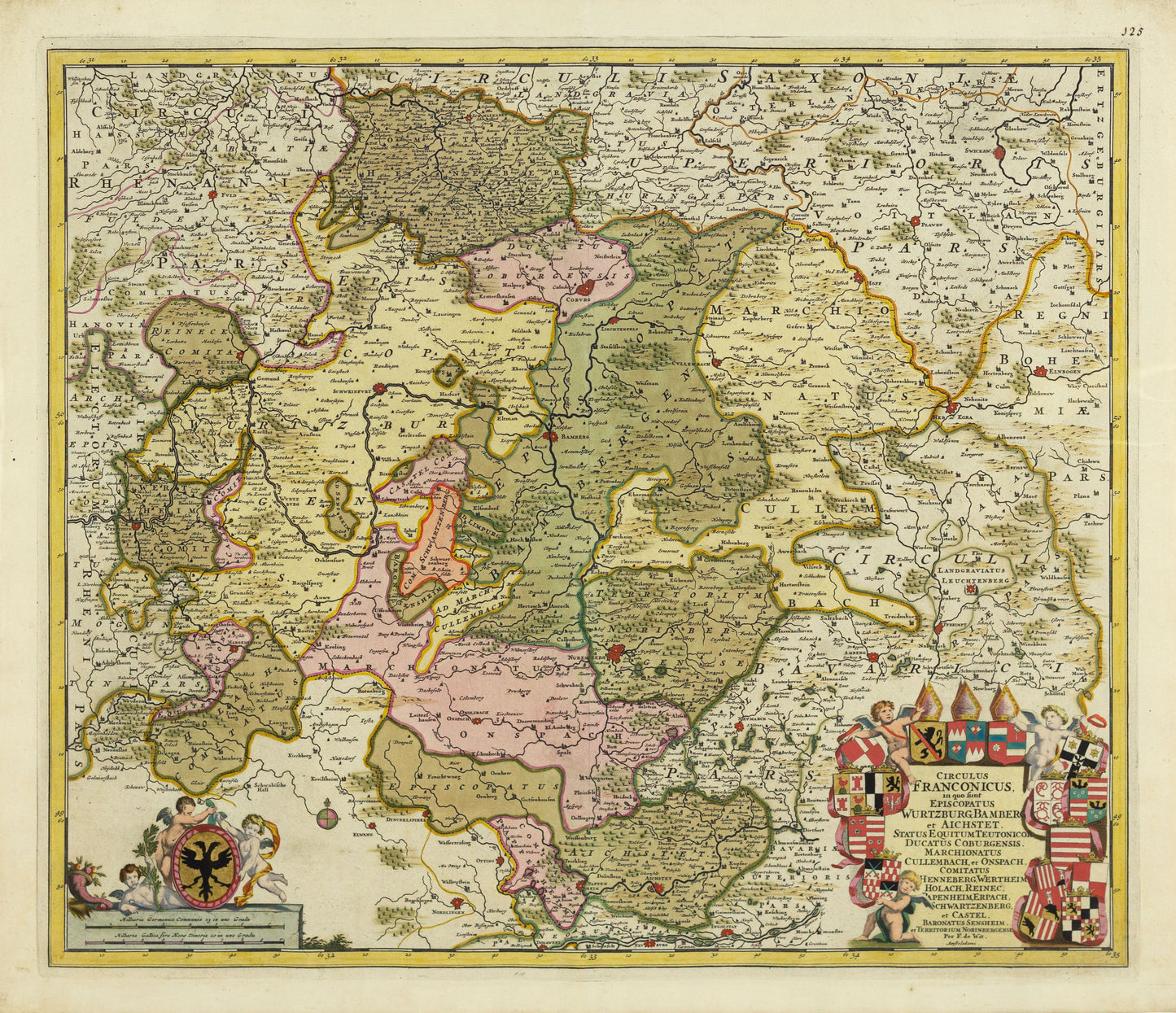 De Wit, Frederick. Circulus Franconicus in quo funt Episcopatus Wurtzburg, Bamberg, et Aichstet... Amsterdam, c. 1710.