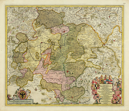 De Wit, Frederick. Circulus Franconicus in quo funt Episcopatus Wurtzburg, Bamberg, et Aichstet... Amsterdam, c. 1710.