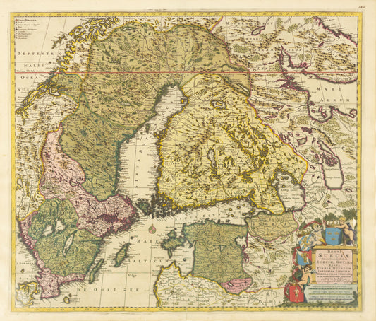 De Wit, Frederick. Regni Sueciae Tabula Generalis, divisa in Sueciae, Gotiae...  Amsterdam, c. 1710.